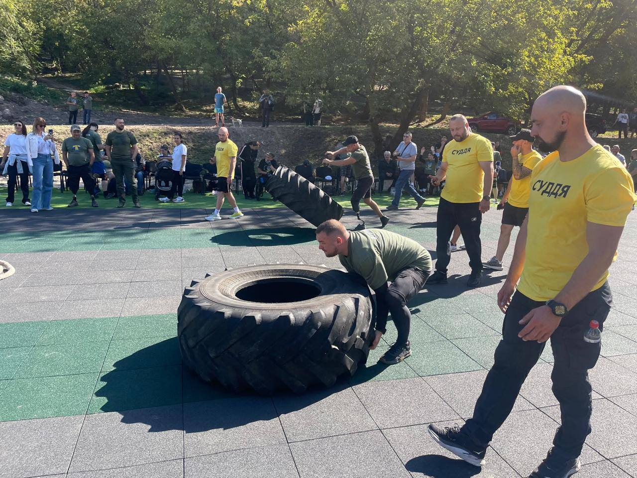 Tire flipping competition